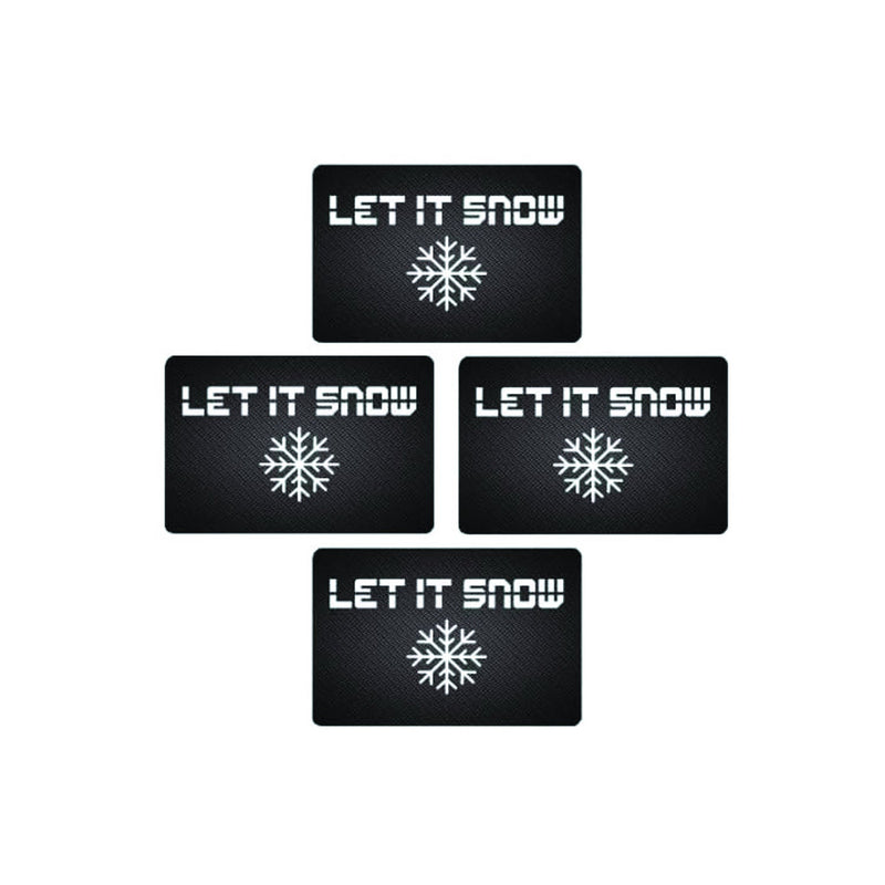 4x Let it snow Karte im Carbon Look im EC-Karten/Personalausweis Format für ihren Schnupftabak - Snuff - Dosierer etc.