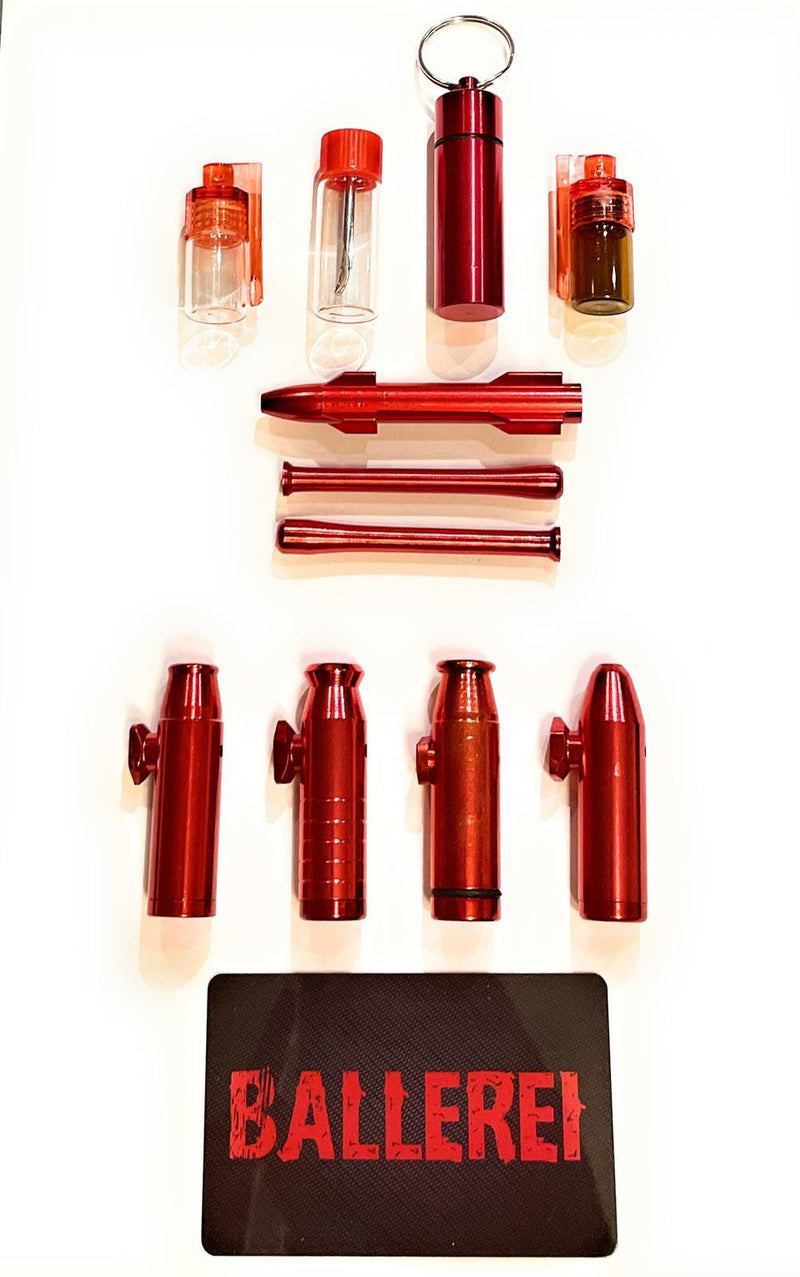 SET Rot/Red Portionierer Sniff Snuff Bottle Sniffer Schnupf Spender Dispenser Dispensers Batcher (Röhrchen, Dosierer, Karte)
