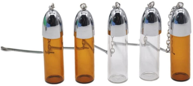 Produkte 5 x Dosierer Portionierer Snuff sniff Bottle Spender Dispenser 57mm mit Löffel (Braun und Klar)