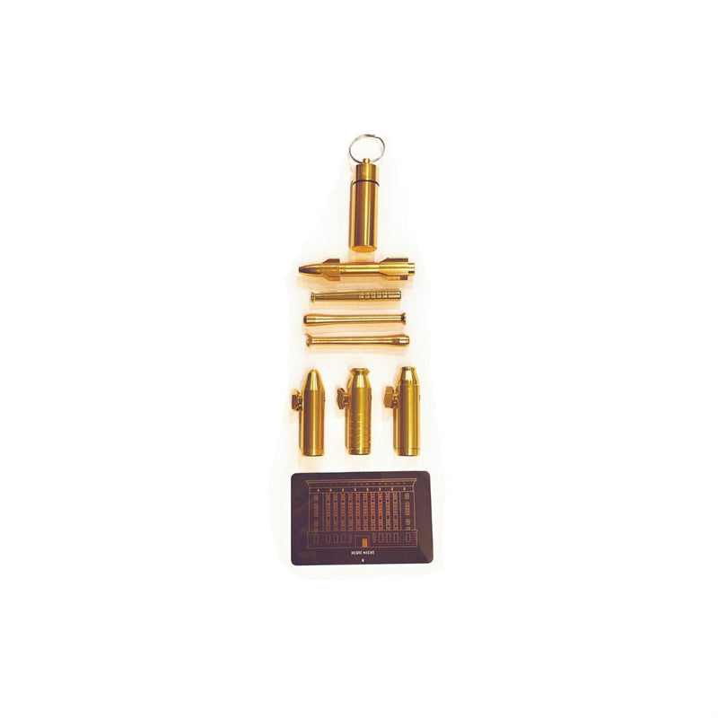 SET Gold Portionierer Sniff Snuff Bottle Sniffer Schnupf Spender Dispenser Dispensers Batcher (Röhrchen, Dosierer, Karte)