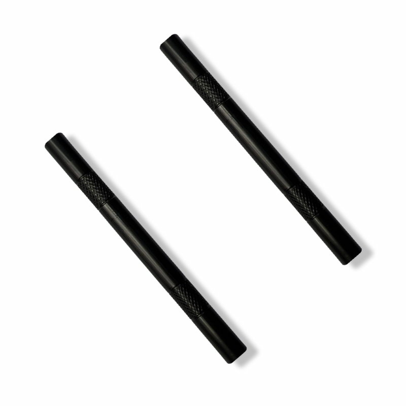 Set de tubes - 4 pièces - tube noir mat en aluminium - pour votre tabac à priser - tirage - tube - tabac à priser - renifler - pipe à fumée - nuff stable, léger et élégant - distributeur - longueur 80 mm - stable, léger, élégant