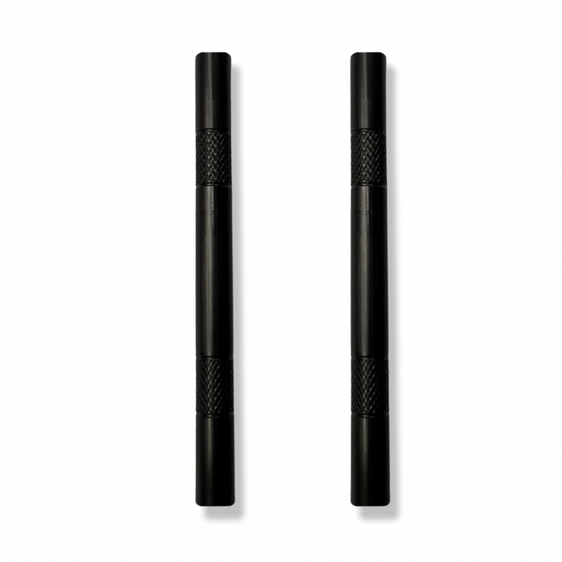 Tube set - 4 pieces - black matt tube made of aluminum - for your snuff - pull - tube - snuff - snorter - smoke pipe - stable, light, elegantnuff - dispenser - length 80mm - stable, light, elegant