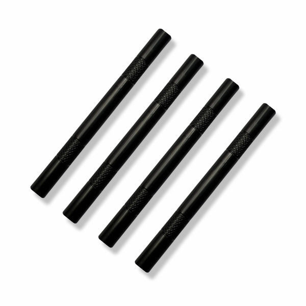 Set de tubes - 4 pièces - tube noir mat en aluminium - pour votre tabac à priser - tirage - tube - tabac à priser - renifler - pipe à fumée - nuff stable, léger et élégant - distributeur - longueur 80 mm - stable, léger, élégant