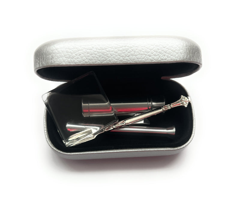 Silver Case (tube, mini glass plate, doser, spoon) in hard case