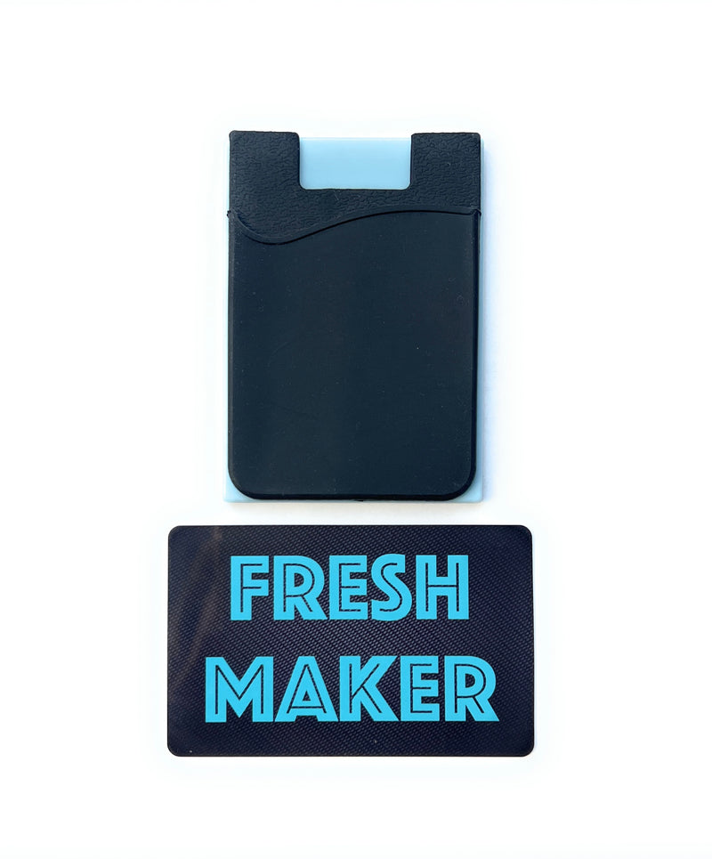 Mini mirror to-go with card holder including drawing and chopping card - ideal for on the go