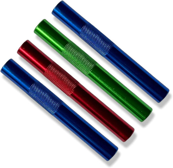 Tube en aluminium - pour votre tube à priser - longueur 70 mm x 9 mm rouge/bleu/vert