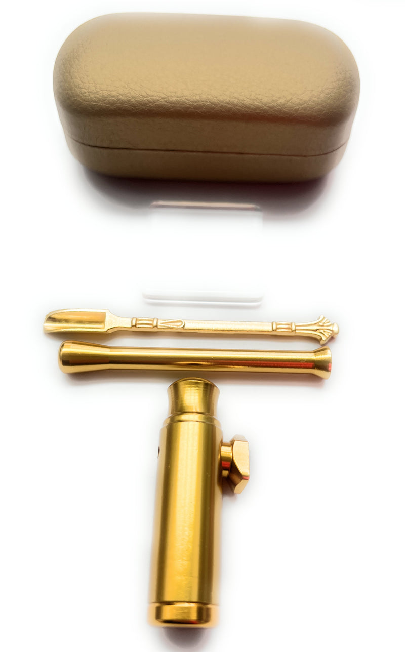 Gold Case (Röhrchen, Mini-Glasplatte, Dosierer, Löffel) in Hard Case