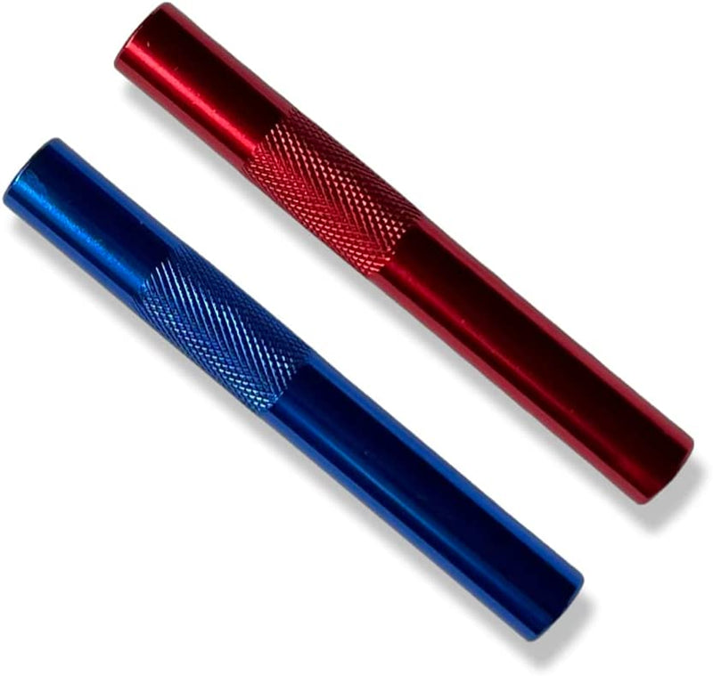 1 x tube made of aluminum - for your snuff drawing tube - length 70mm x 9mm red/blue/green