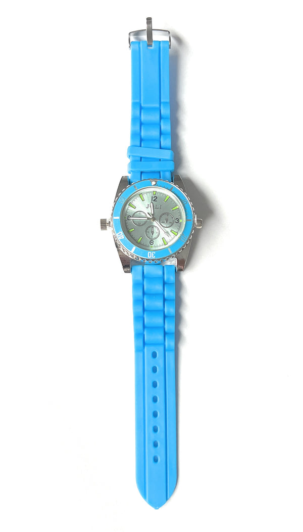 Broyeur au look montre-bracelet (40 mm) entièrement fonctionnel en aluminium/silicone moulin à fumer désherbeur montre à herbes cachette montre bleu