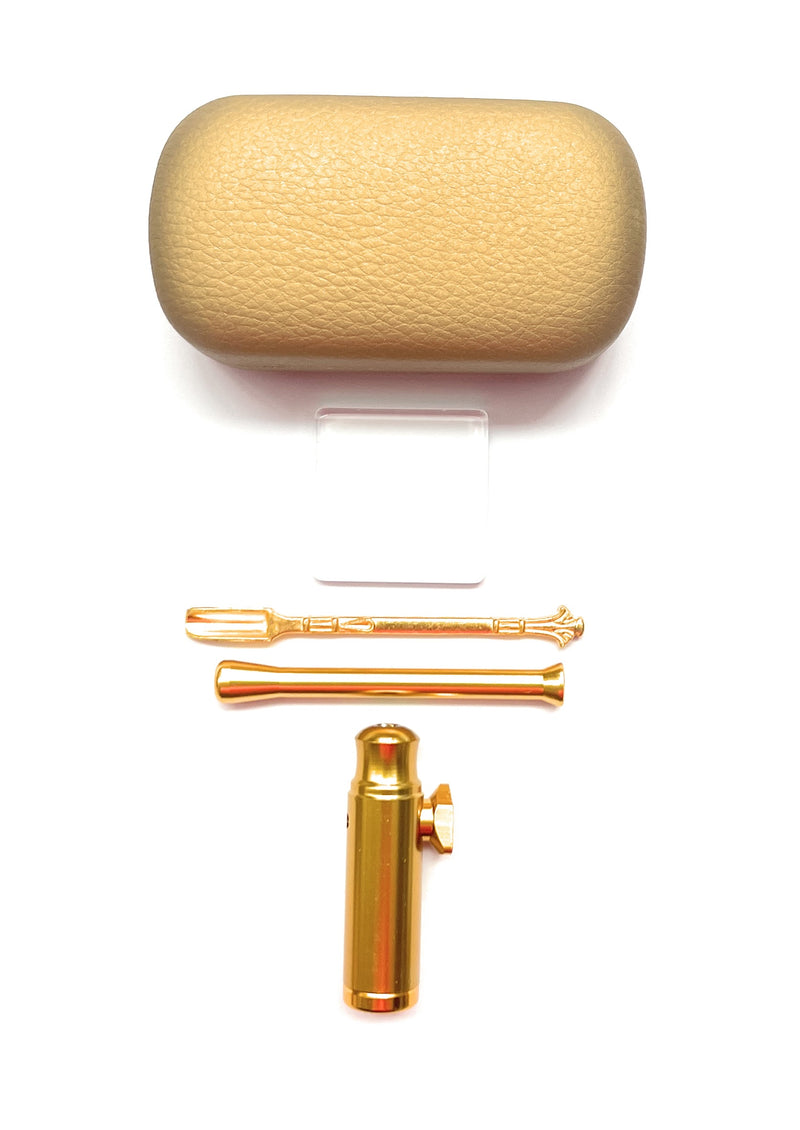 Gold Case (Röhrchen, Mini-Glasplatte, Dosierer, Löffel) in Hard Case